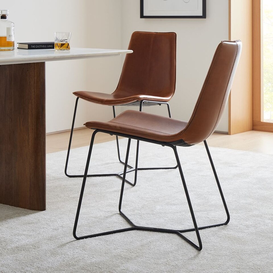 Slope Leather Dining Chair West Elm Australia